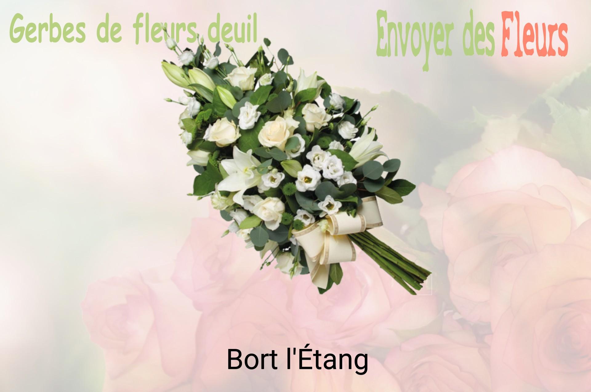 Gerbe de fleurs de deuil livrée à Bort-l'Étang